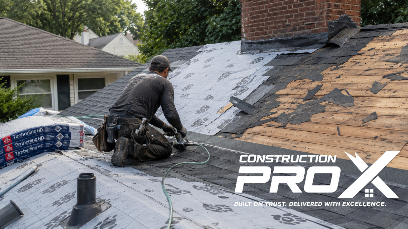 Roof replacement underway