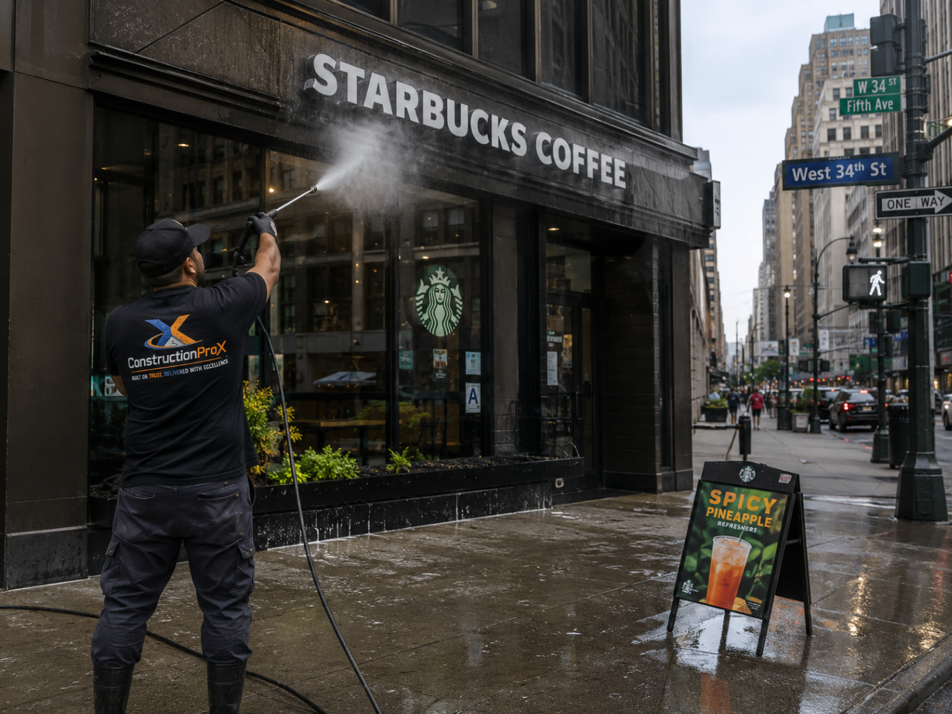 Retail Storefront Power Washing