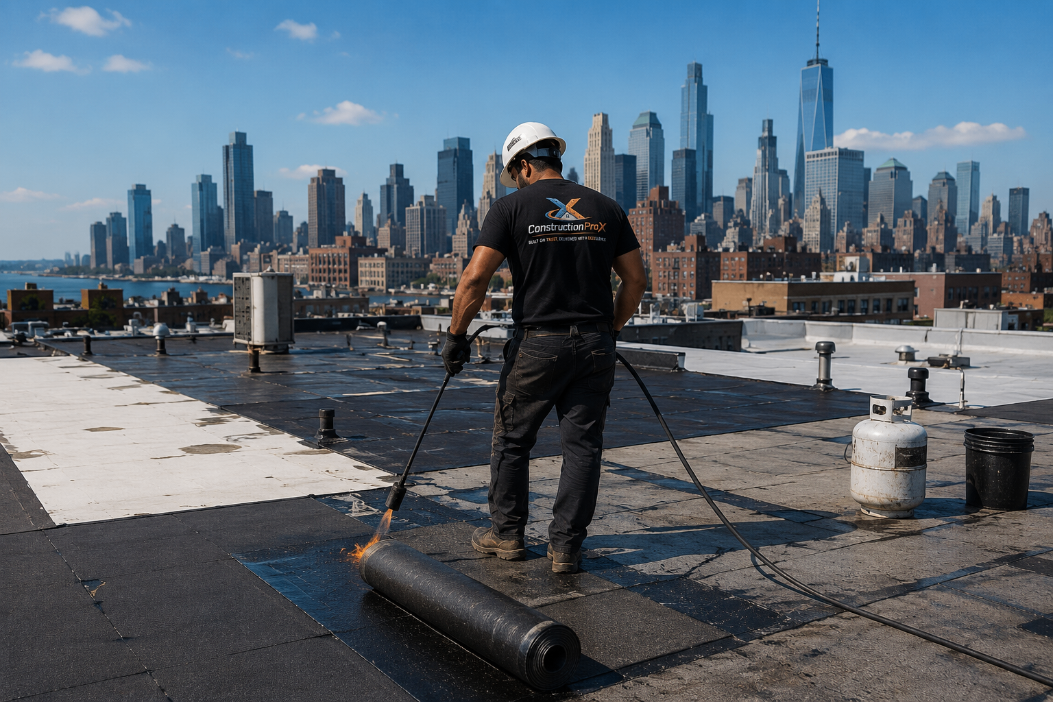 NYC Flat Roof Torch-Down Install